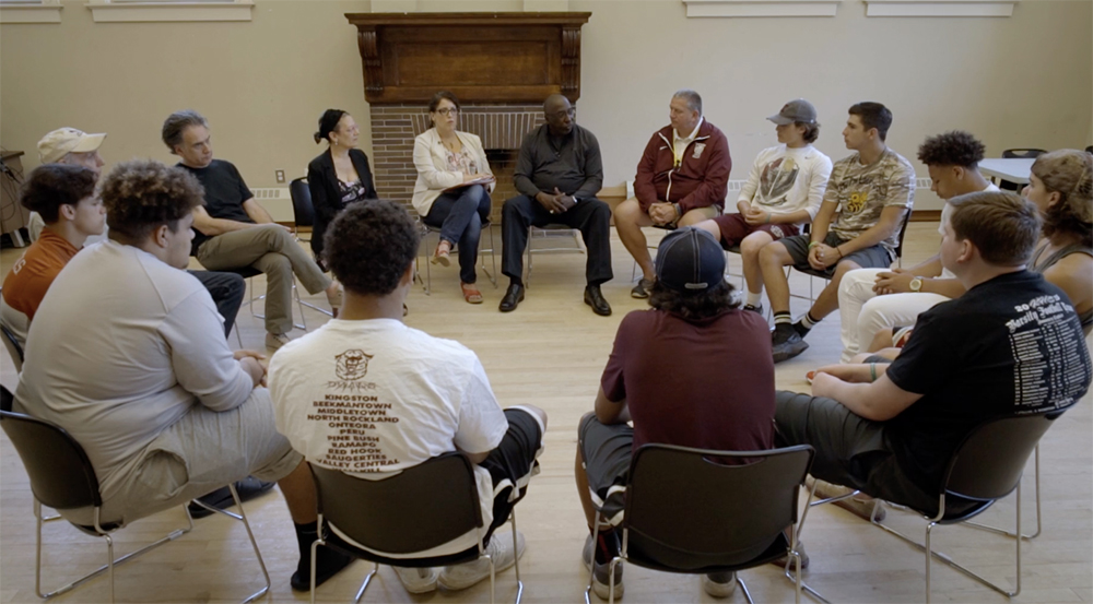 Workshop of high school football students from Locker Room Talk