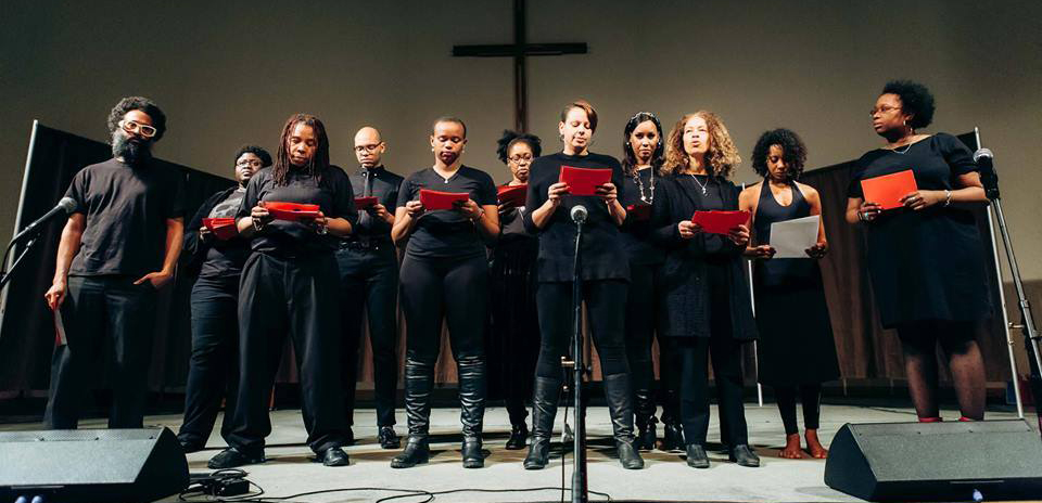 Group shot from the first Black Stories Matter performance